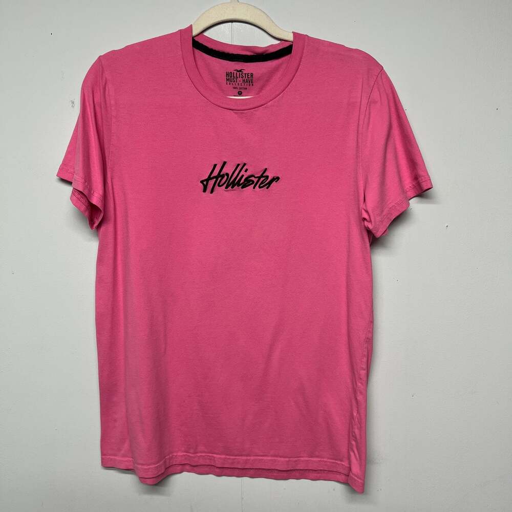 Hollister Must Have Collection 100% Cotton Pink T-Shirt Mens Medium Embroidered